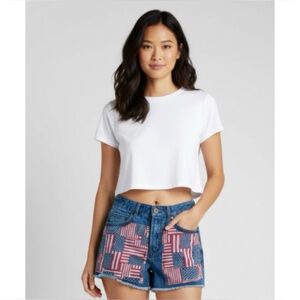 FOREVER 21 Flag Jean Shorts